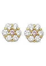 superb teensy-weensy october cz baby birthstone earrings